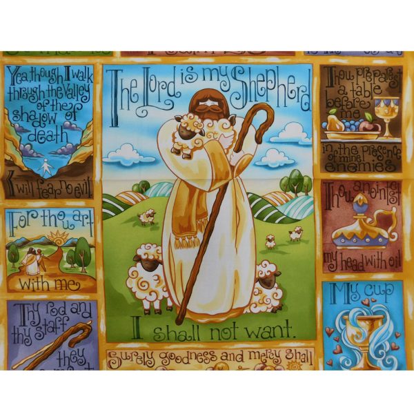 Patchwork Quilting Sewing Fabric Lord is my Shepherd Panel 60x110cm