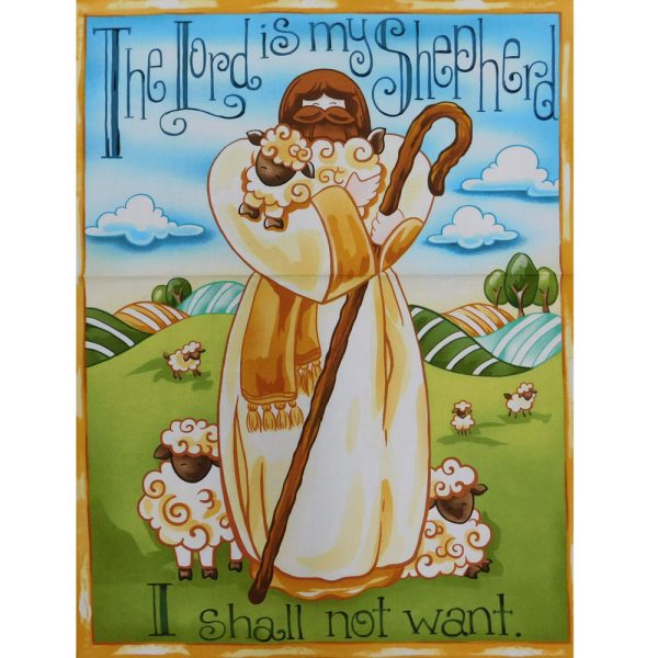 Patchwork Quilting Sewing Fabric Lord is my Shepherd Panel 60x110cm
