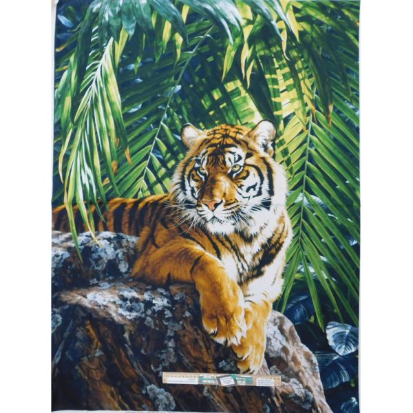 Patchwork Quilting Sewing Fabric Jungle Queen Tiger Panel 84x110cm