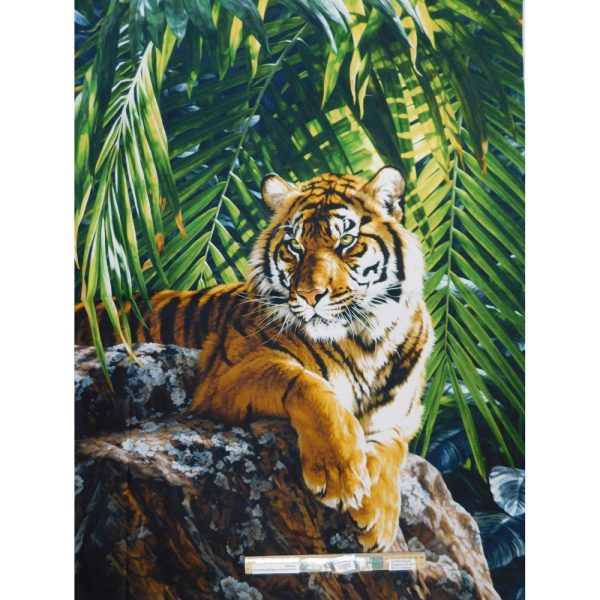 Patchwork Quilting Sewing Fabric Jungle Queen Tiger Panel 84x110cm