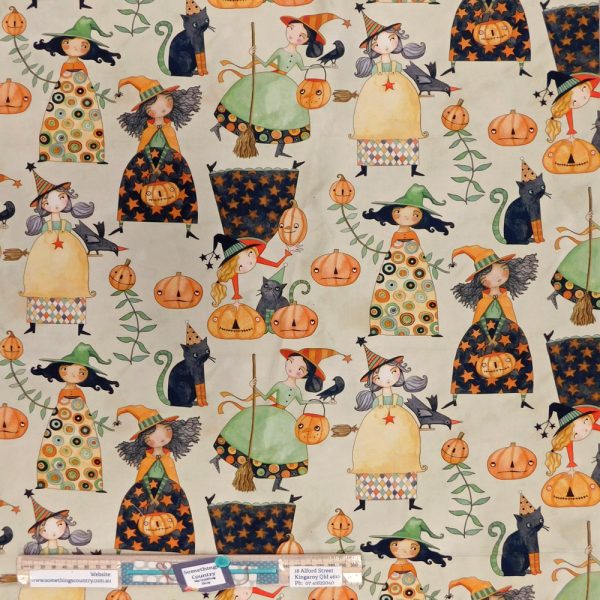 Patchwork Quilting Sewing Fabric Halloween Whimsy Allover 50x55cm FQ