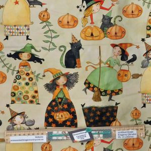 Patchwork Quilting Sewing Fabric Halloween Whimsy Allover 50x55cm FQ