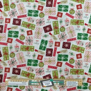 Patchwork Quilting Sewing Fabric Christmas Presents Allover 50x55cm FQ