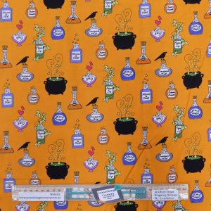 Patchwork Quilting Sewing Fabric Halloween Potions Allover 50x55cm FQ