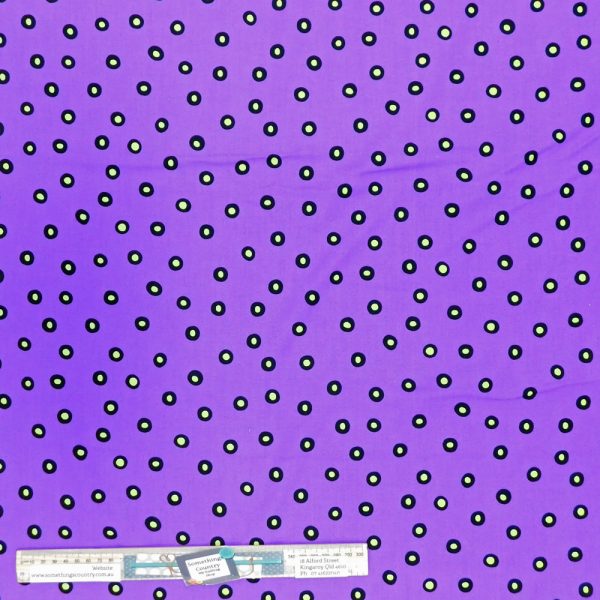 Patchwork Quilting Sewing Fabric Halloween Purple Spots Allover 50x55cm FQ