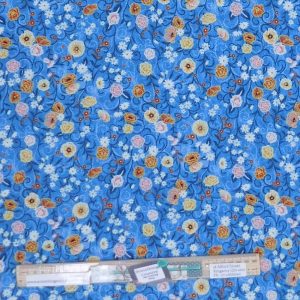 Patchwork Quilting Sewing Fabric Denim Plus Flowers Allover 50x55cm FQ