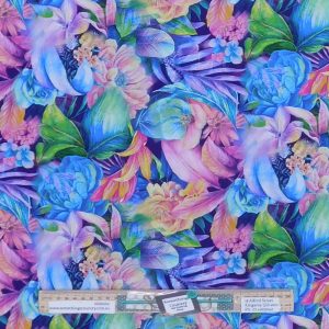 Patchwork Quilting Sewing Fabric Mystic Nature Floral Allover 50x55cm FQ