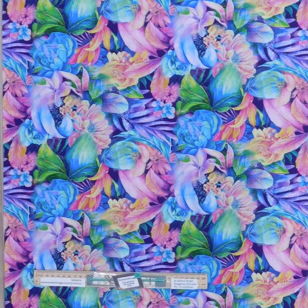 Patchwork Quilting Sewing Fabric Mystic Nature Floral Allover 50x55cm FQ