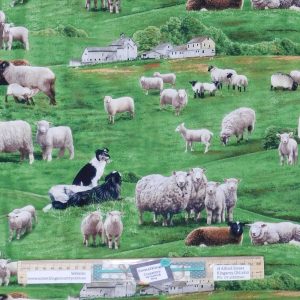 Patchwork Quilting Sewing Fabric Farm Field Sheep Allover 50x55cm FQ