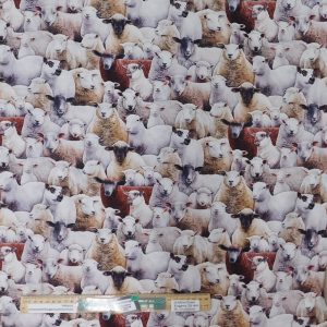Patchwork Quilting Sewing Fabric Farm Sheep Allover 50x55cm FQ