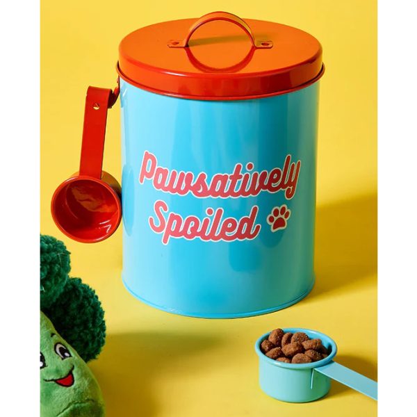 Ladelle Enamel Eco Metal Tin with Scoop Pawsitively Spoiled