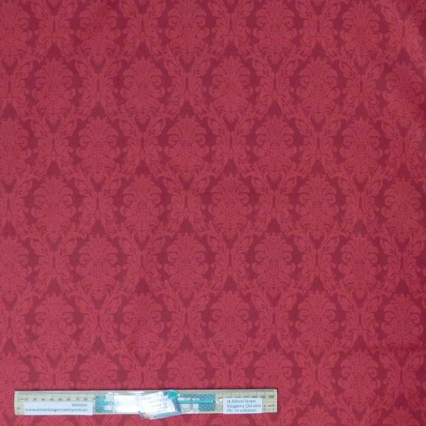Patchwork Quilting Sewing Fabric Damask Red Allover 50x55cm FQ