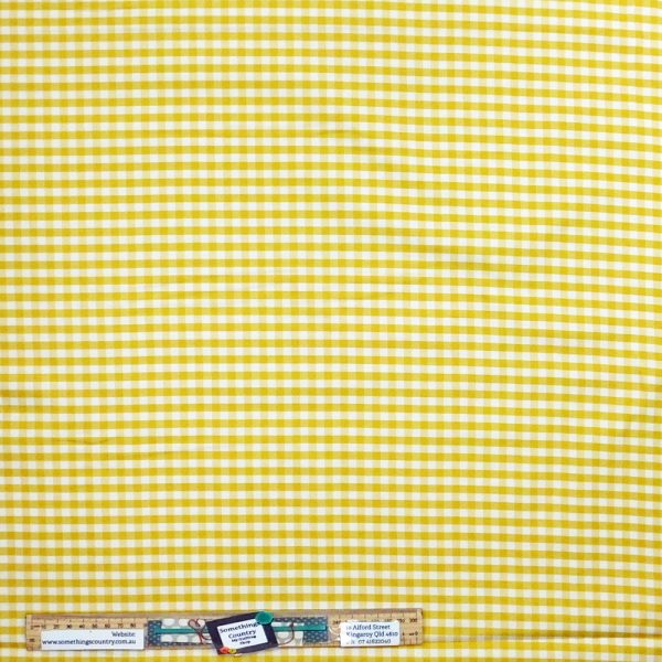 Patchwork Quilting Sewing Fabric Sunnyside Yellow Gingham Check 50x55cm FQ