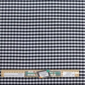 Patchwork Quilting Sewing Fabric Black Gingham Check 50x55cm FQ