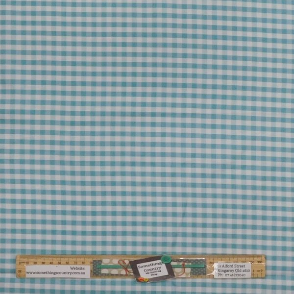 Patchwork Quilting Sewing Fabric Barrier Blue Gingham Check 50x55cm FQ