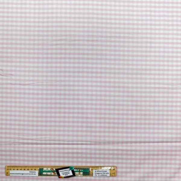 Patchwork Quilting Sewing Fabric Petal Pink Gingham Check 50x55cm FQ