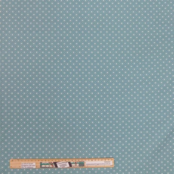 Patchwork Quilting Sewing Fabric Aqua Crosses Allover 50x55cm FQ