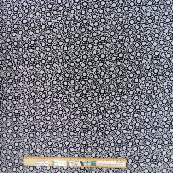 Patchwork Quilting Sewing Fabric Morning Frost Black 50x55cm FQ