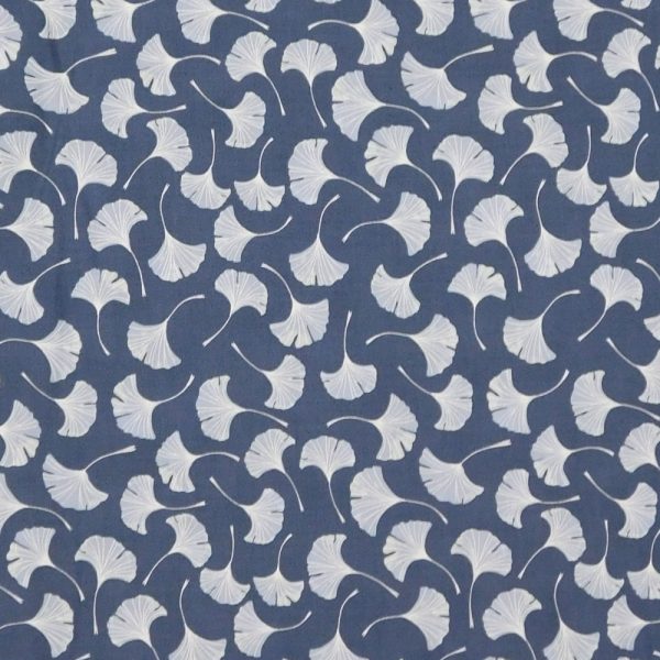 Patchwork Quilting Sewing Fabric Blue Ginkgo 50x55cm FQ