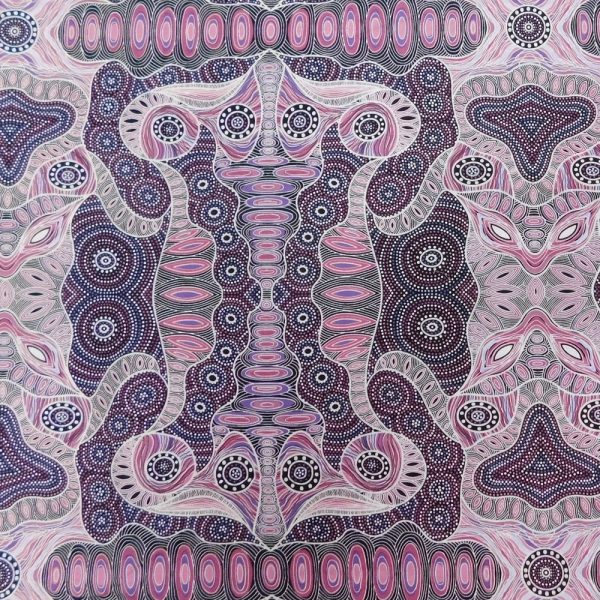 Patchwork Quilting Fabric Aboriginal Regeneration Pink 50x55cm FQ