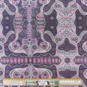 Patchwork Quilting Fabric Aboriginal Regeneration Pink 50x55cm FQ