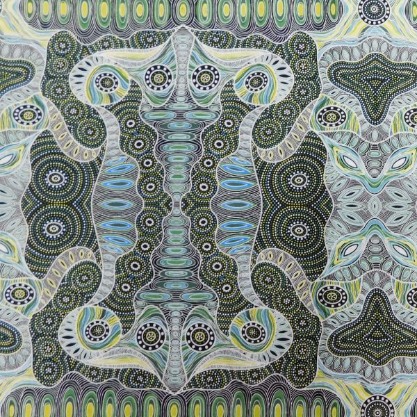 Patchwork Quilting Fabric Aboriginal Regeneration Green 50x55cm FQ