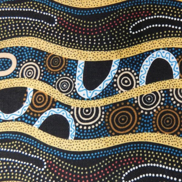 Patchwork Quilting Fabric Aboriginal Gathering By the River 50x55cm FQ