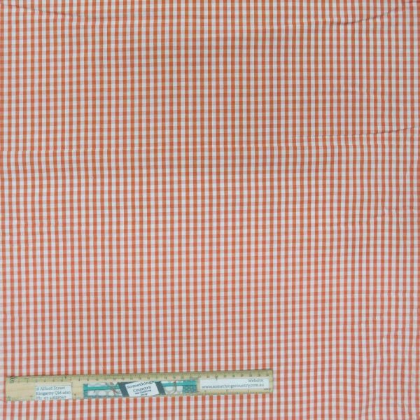 Quilting Patchwork Sewing Fabric 4mm Apricot Gingham 145x50cm