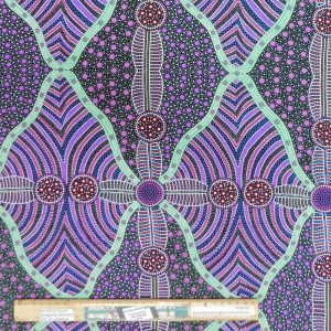 Patchwork Quilting Fabric Aboriginal Cross Seeds Purple 50x55cm FQ