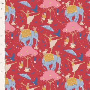Quilting Patchwork Fabric TILDA Jubilee Circus Life Red 50x55cm FQ