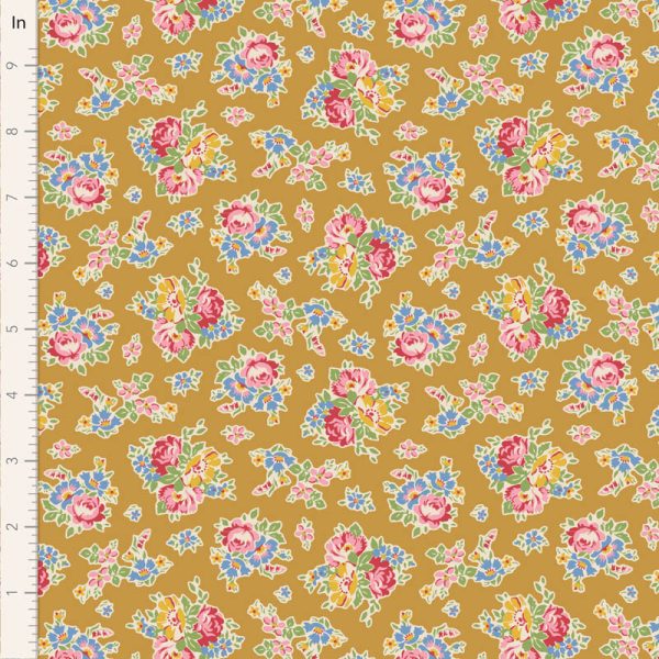 Quilting Patchwork Fabric TILDA Jubilee Sue Mustard 50x55cm FQ
