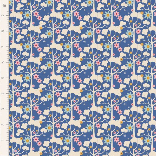 Quilting Patchwork Fabric TILDA Jubilee Wildgarden Blue 50x55cm FQ