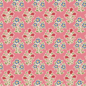 Quilting Patchwork Fabric TILDA Jubilee Farm Flowers Pink 50x55cm FQ