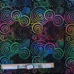 Quilting Patchwork Sewing Backing Batik Rainbow Disco 50x280cm