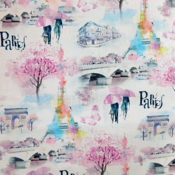 Patchwork Quilting Sewing Fabric Always Have Paris Allover 50x55cm FQ