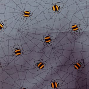 Patchwork Quilting Sewing Fabric Halloween Grey Spiders 50x55cm FQ