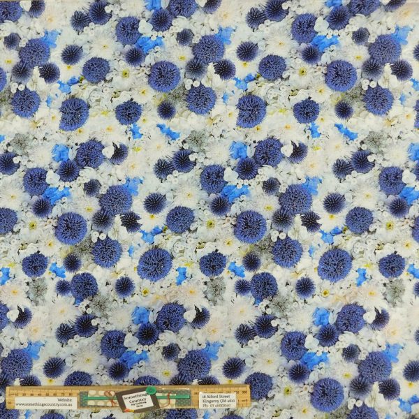 Patchwork Quilting Sewing Fabric Forget Me Not Blue 50x55cm FQ