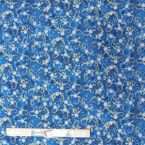Patchwork Quilting Sewing Fabric Jaikumari Teal 50x55cm FQ