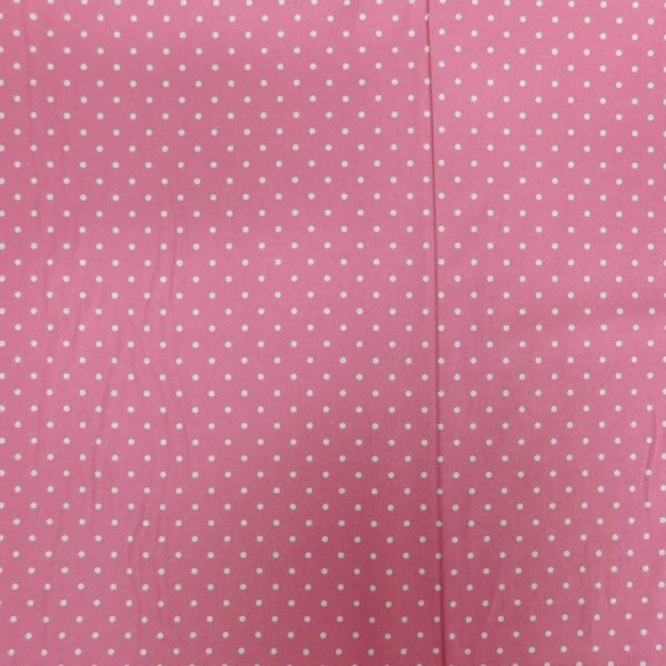 Patchwork Quilting Sewing Fabric Blush with White Spots 50x55cm FQ