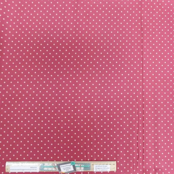 Patchwork Quilting Sewing Fabric Maroon with White Spots 50x55cm FQ