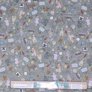 Patchwork Quilting Sewing Fabric Good Boy Kitty Green 50x55cm FQ