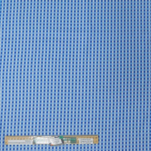 Patchwork Quilting Sewing Fabric Printed Blue Checks 50x55cm FQ