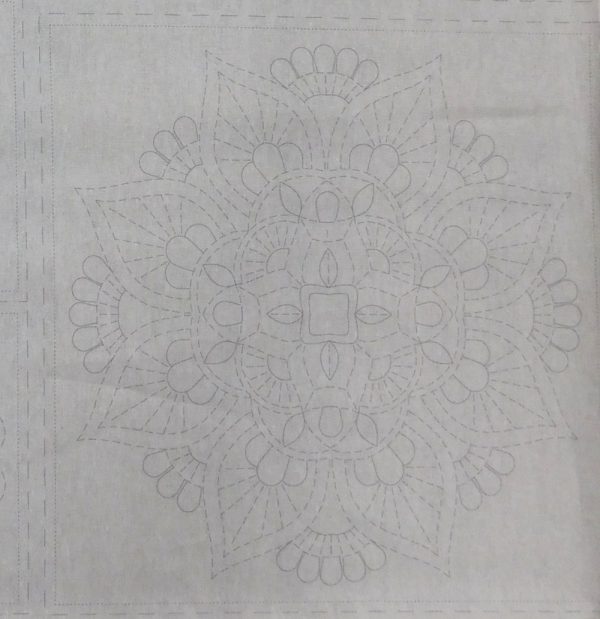 Patchwork Quilting Sewing Fabric Sashiko Mandala Cream Panel 50x110cm