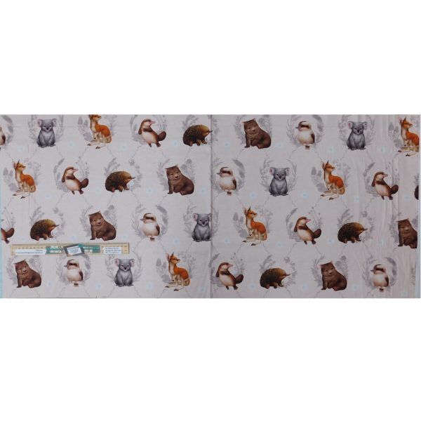 Patchwork Quilting Aussie Animals Panel Peach 48x110cm Fabric