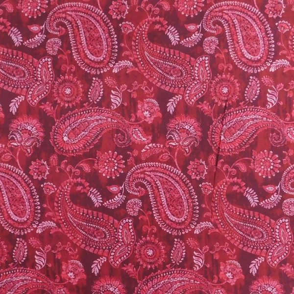 Quilting Patchwork Sewing Backing Bohemia Red Paisley 50x270cm