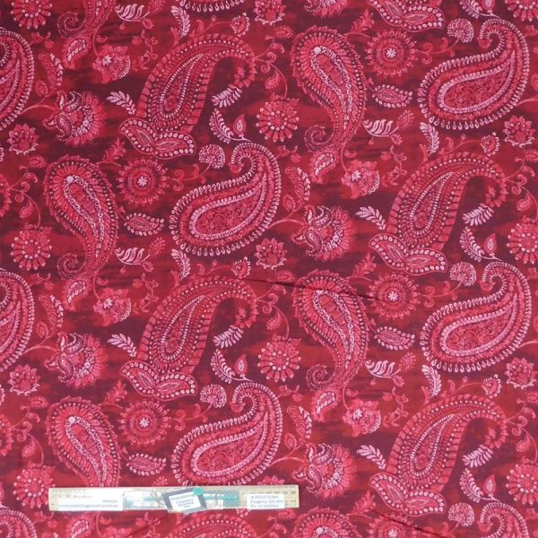 Quilting Patchwork Sewing Backing Bohemia Red Paisley 50x270cm