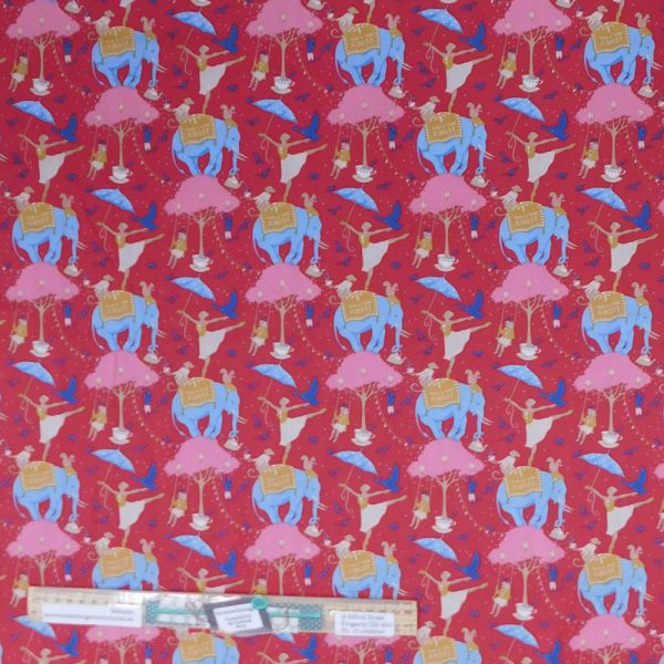 Quilting Patchwork Fabric TILDA Jubilee Circus Life Red 50x55cm FQ
