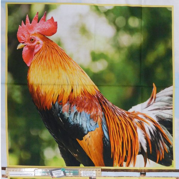 Patchwork Quilting Sewing Rooster Panel 62x110cm Fabric