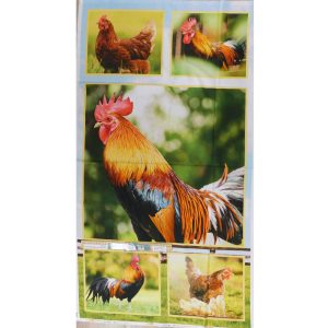 Patchwork Quilting Sewing Rooster Panel 62x110cm Fabric