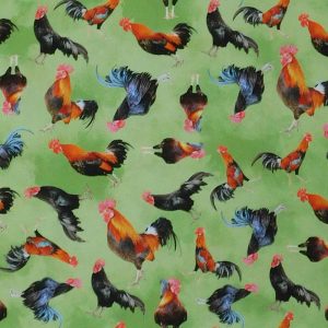 Patchwork Quilting Sewing Fabric Rule the Rooster 50x55cm FQ